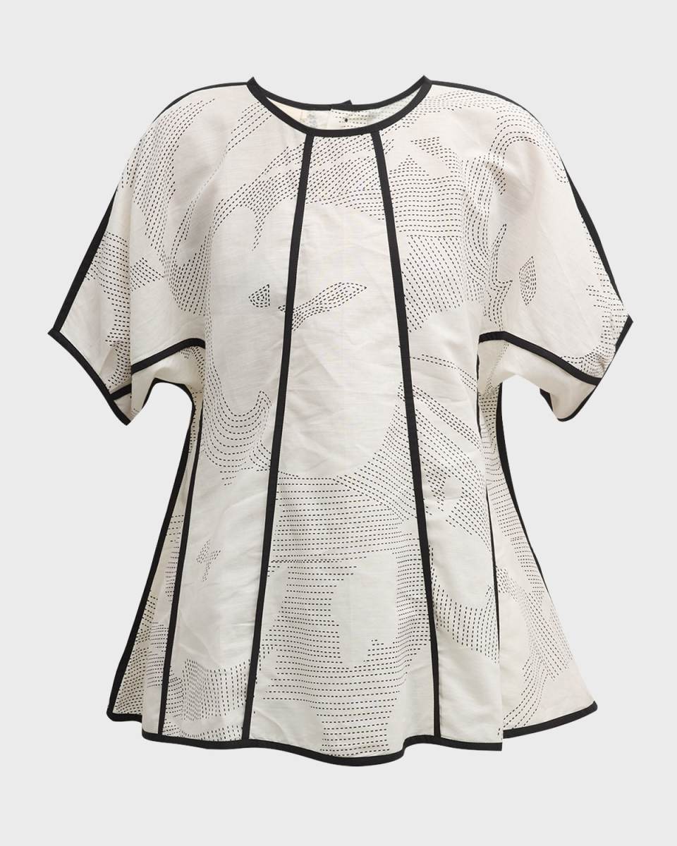 Chiaroscuro Printed Seamed Top
